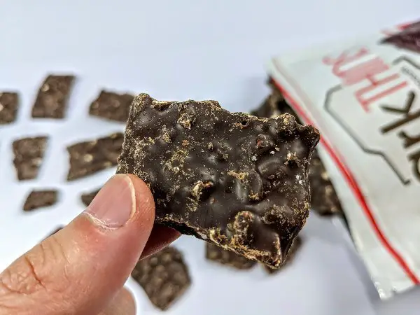 Bark Thins Snacking Chocolate (close up front)