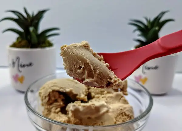 Haagen-Dazs Coffee ice cream close up spoonful