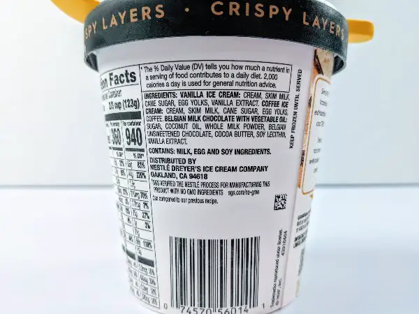 Haagen-Dazs Crispy trio layers ingredients