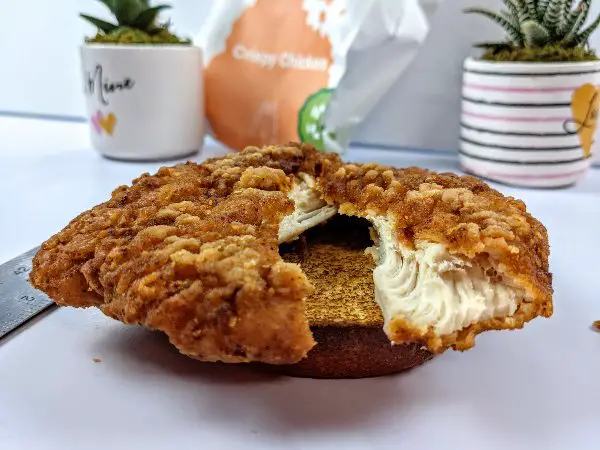 Mcdonald's crispy chicken sandwich inside view