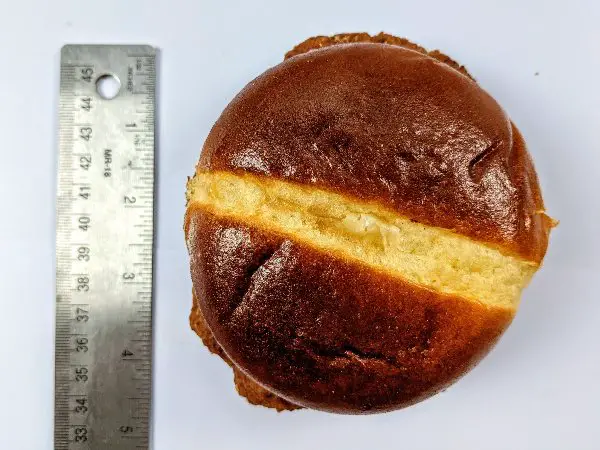 Mcdonald's crispy chicken sandwich measured top-view length