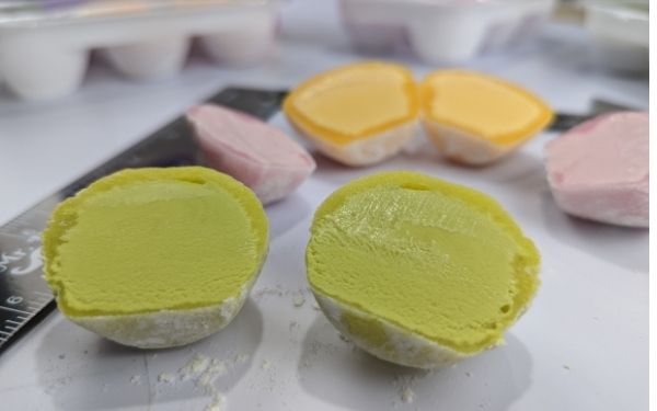 My Mochi Ice Cream green tea sectional view - BanhMiFresh.com