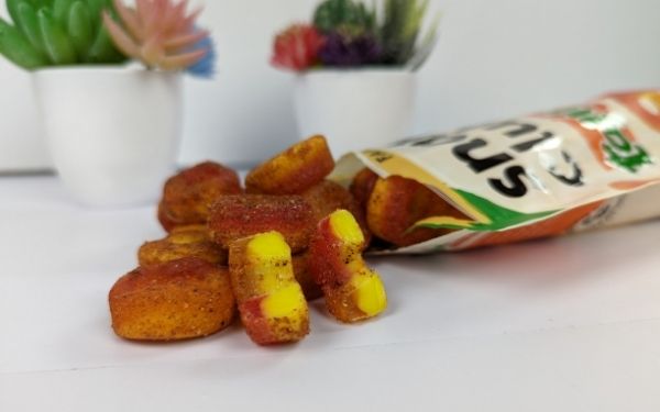 (Cross section spill) Snak Club Tajin Peach Rings - BanhMiFresh.com