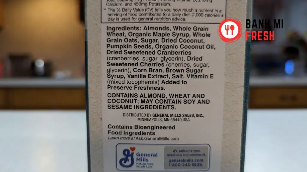 Morning summit cereal ingredients side of the box - banhmifresh.com