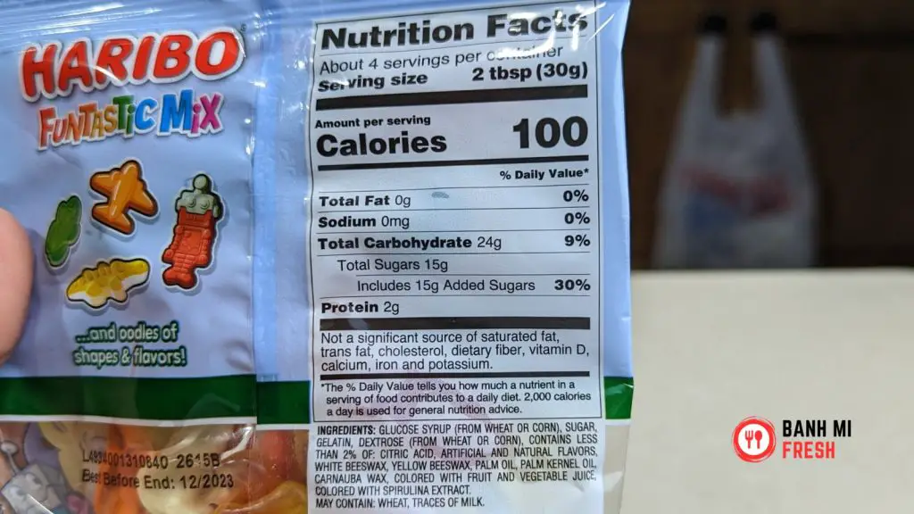 HARIBO funtastic mix nutritional facts and ingredients - banhmifresh.com