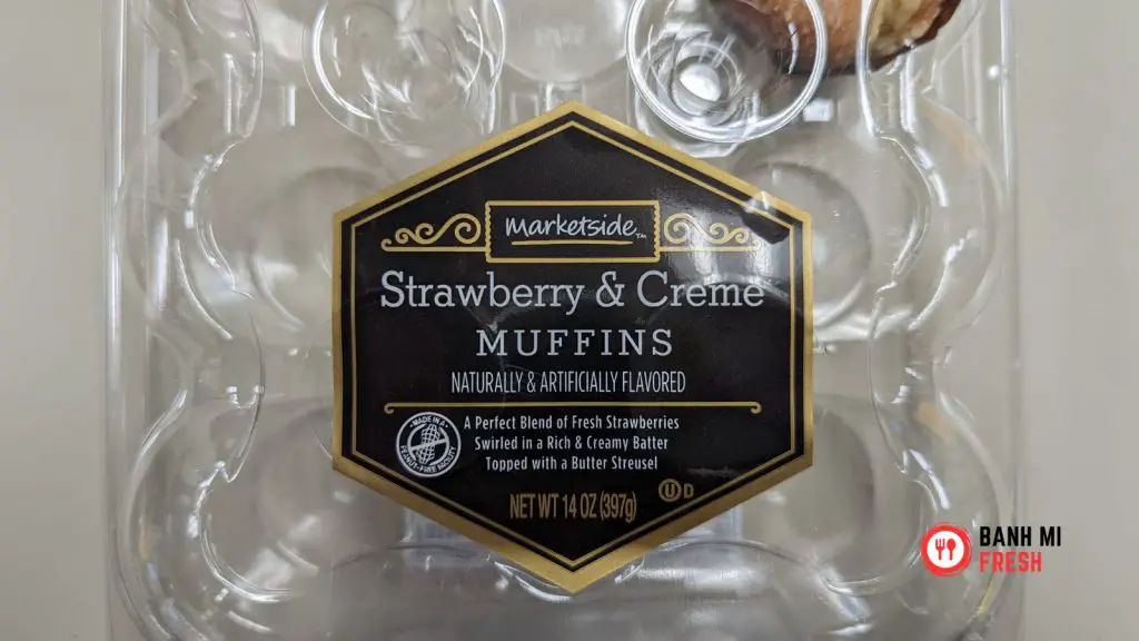 Marketside strawberry and creme muffins box label and name - banhmifresh.com