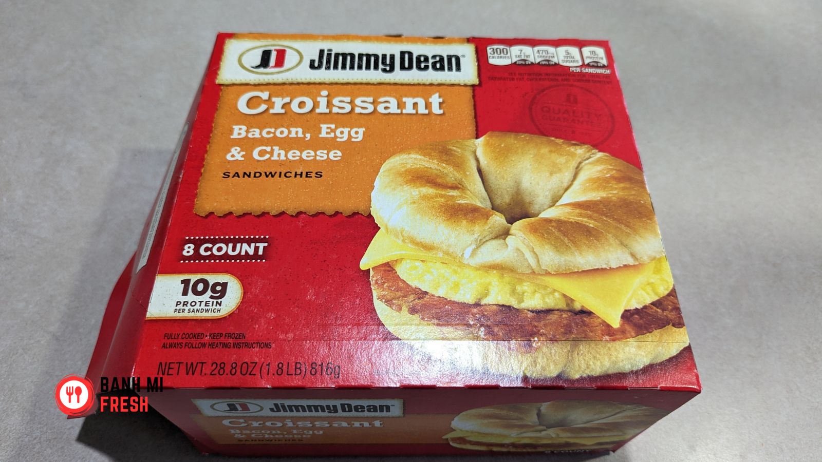 Jimmy Dean Croissant Bacon, Egg, and Cheese front box - banhmifresh.com